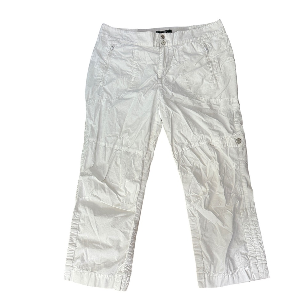 Ralph Lauren Active White Cropped Cargo Pants Womens Size 12 Athleisure Hiking